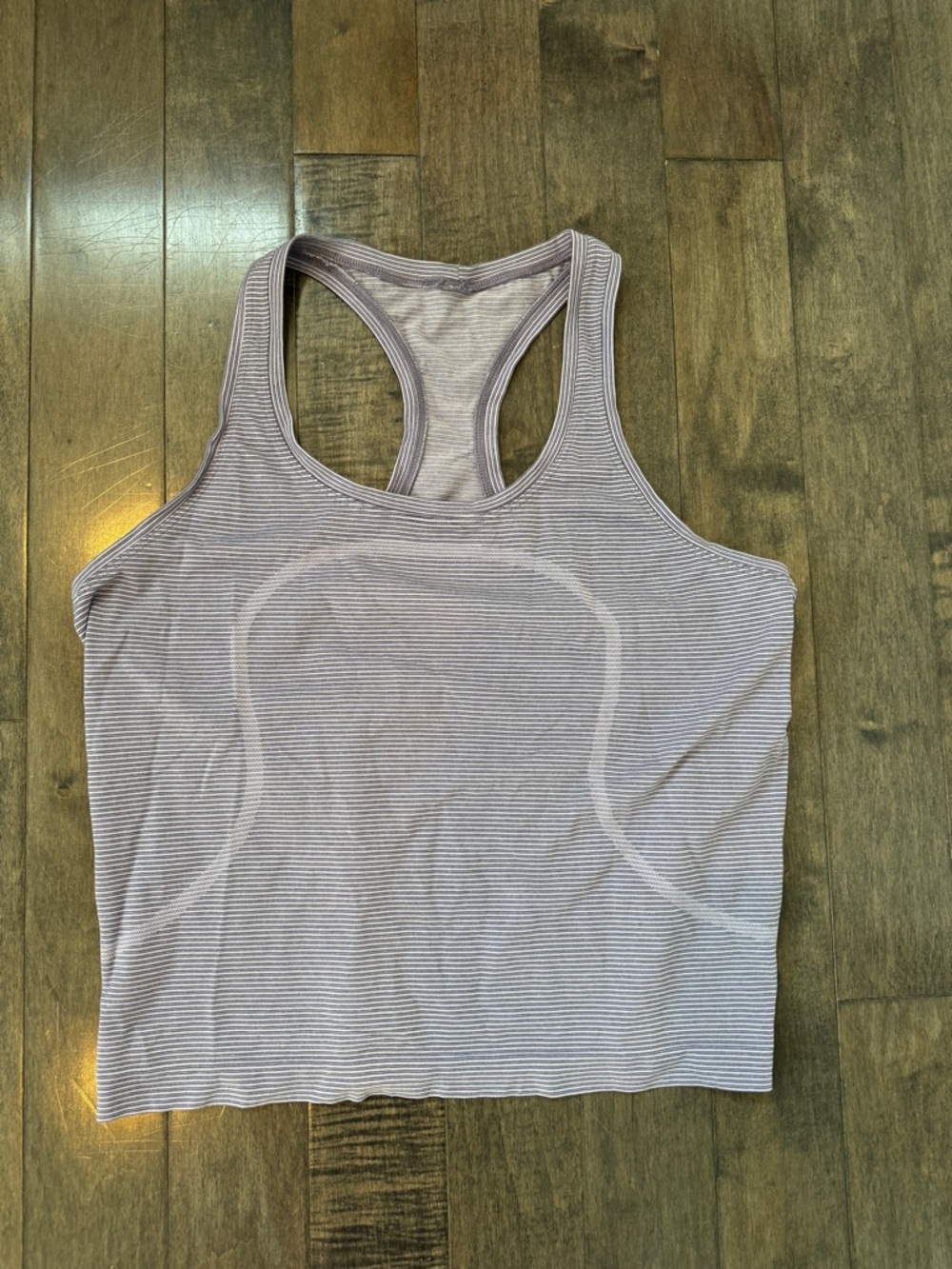 Striped Racerback Cropped Tank Top in Purple  Lavender